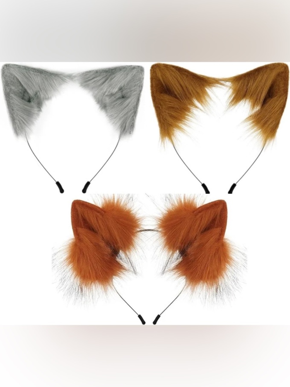 SMILETERNITY Handmade Animal Headband – Fox / Wolf / Cat Ears – Cosplay Costume